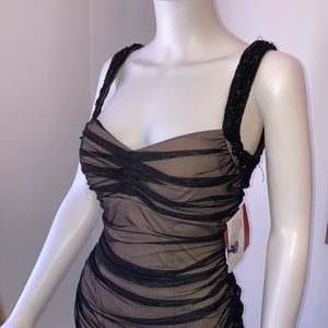 NWT JS Collections Ruched Beaded Dress 10